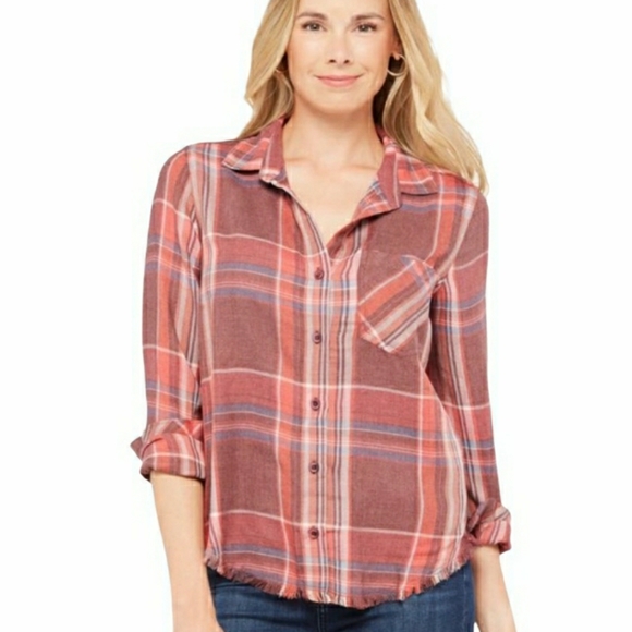 cloth & stone | fray button down - Picture 1 of 7